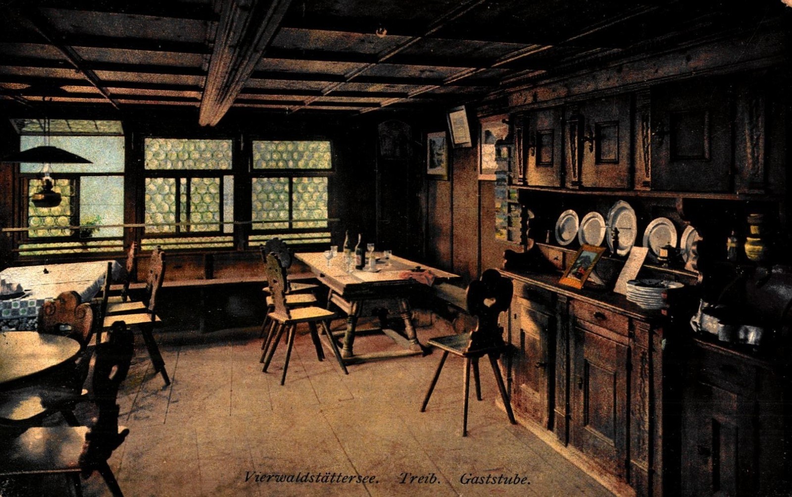 Vierwaldstattersee Treib Gaststube, Vintage Postcard