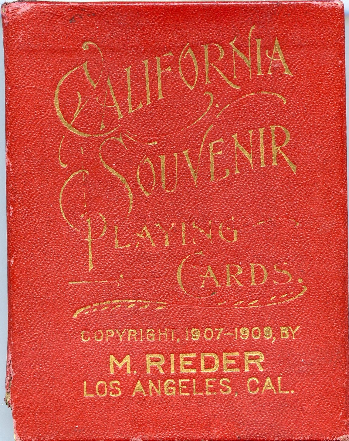 Circa 1908 Rieder California Souvenir Playing Card Deck, 52+ Guide+ BOX