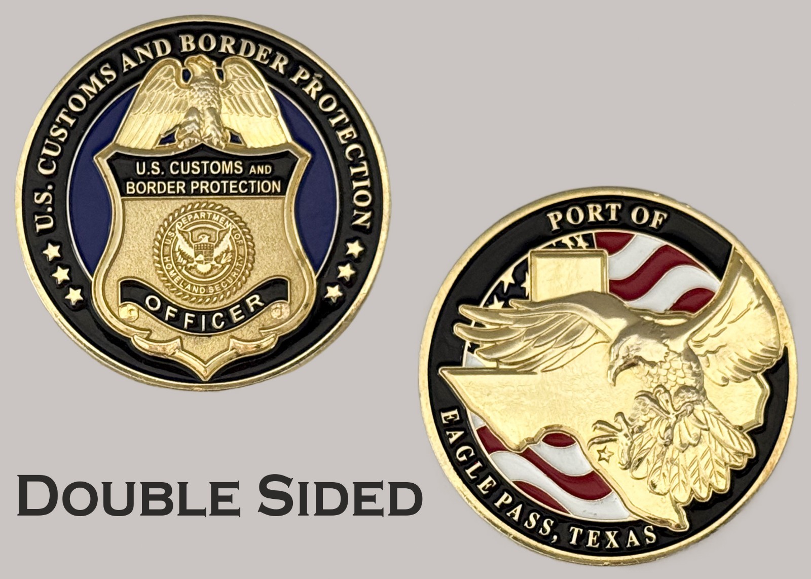 US CBP Eagle Pass Texas Port Officer Brass Challenge Coin  J#21