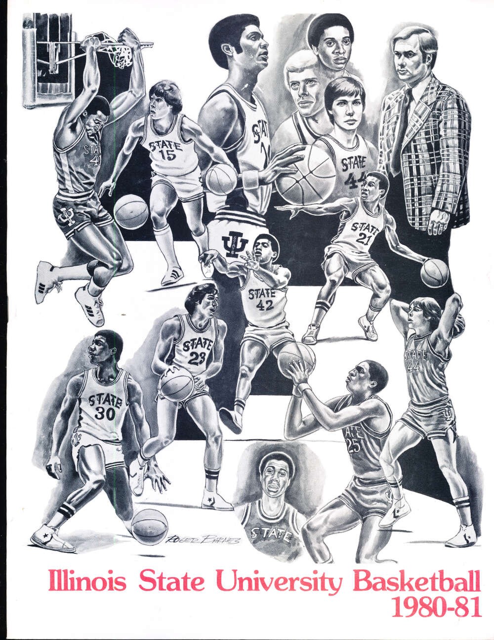 1980 - 1981  Illinois State Basketball Media guide em bkbx16