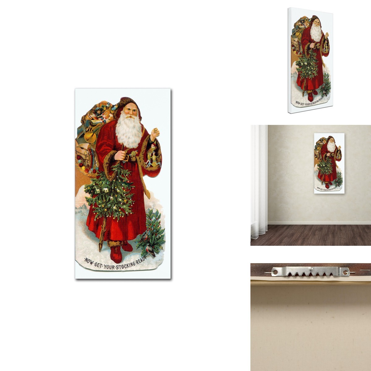 Trademark Fine Art Christmas Stocking Santa By Vintage Apple Collection