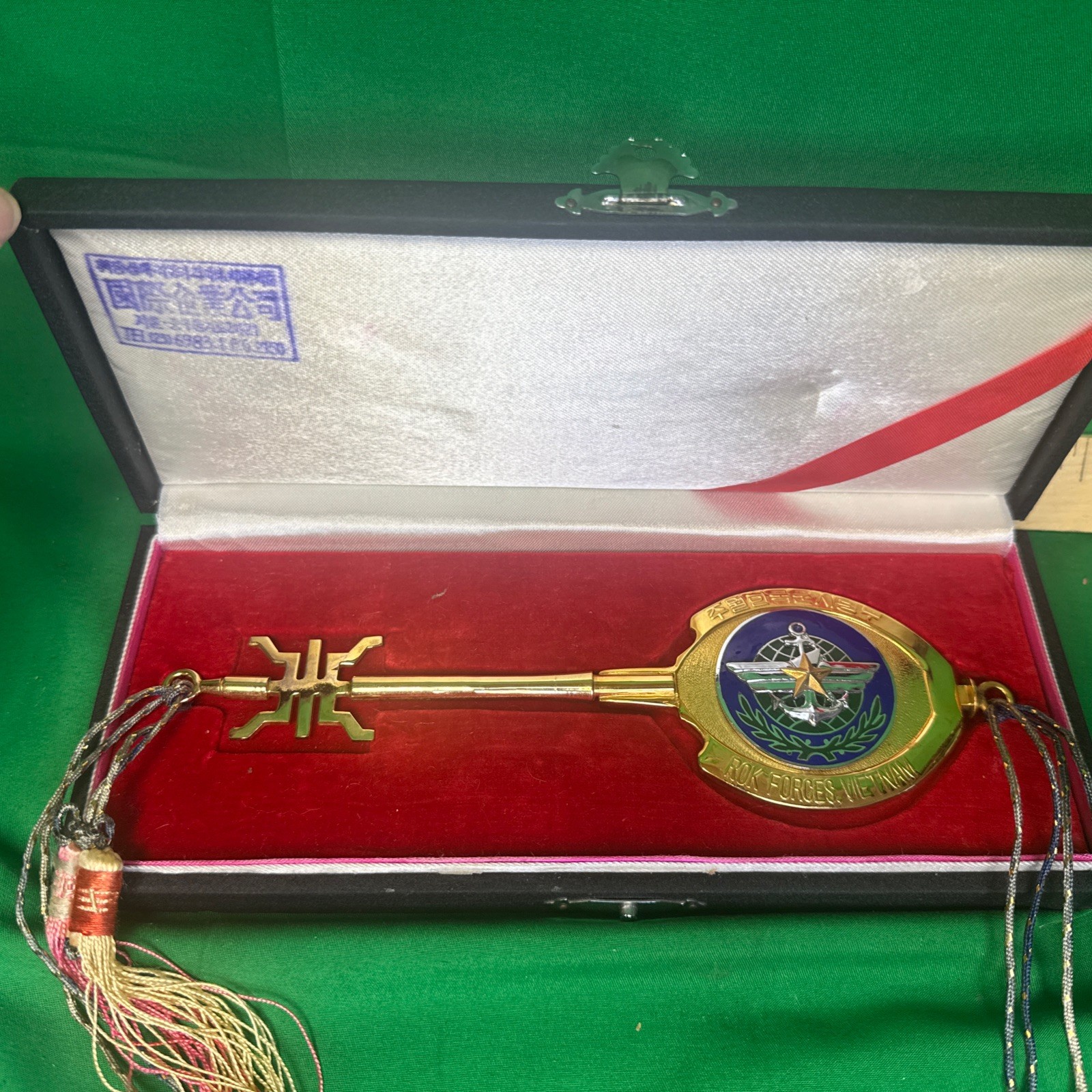 ROK Forces Vietnam Presentation Key Boxed For Col Nicholson Gen Lee Sae Ho 1969