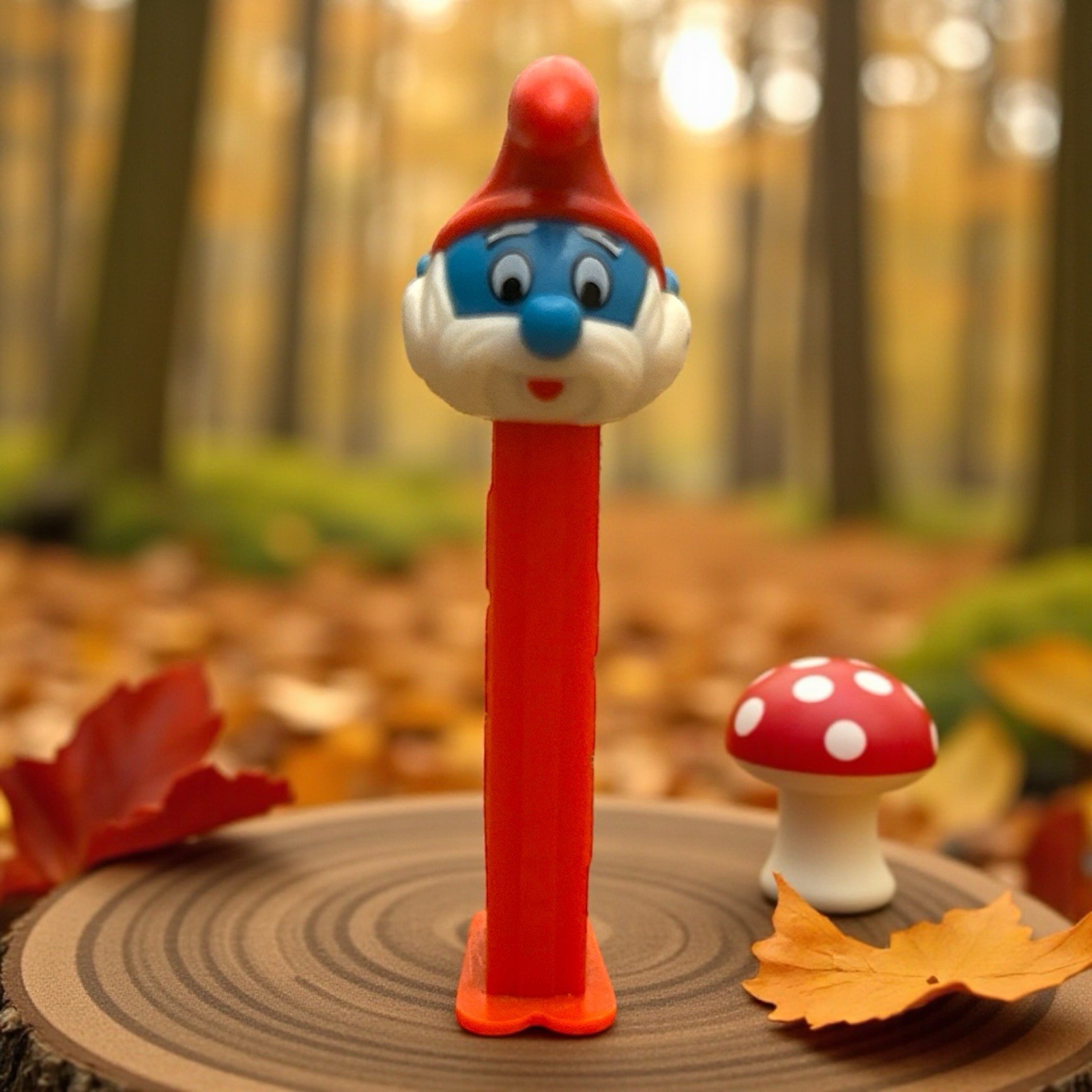 VTG PEZ Papa Smurf Candy Dispenser Cartoon RARE 4.9 No Country Tongued Variants