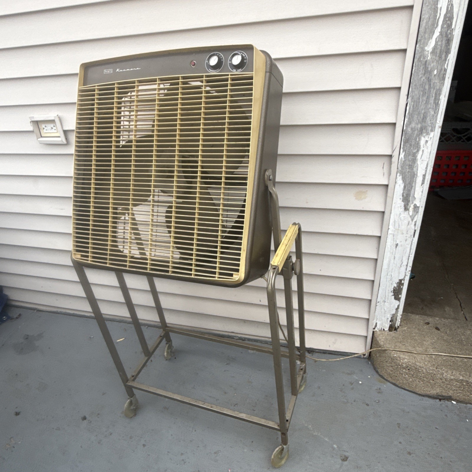 1960s Sears Kenmore Roll-A-Matic Fan on Rolling Stand Working Great But Noisy 1960s Sears Kenmore Roll-A-Matic Fan on Rolling Stand Working Great But Noisy