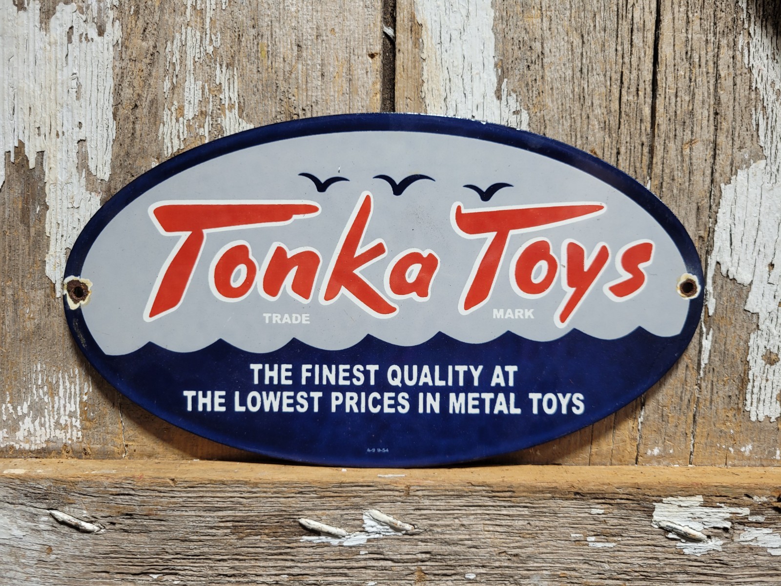 VINTAGE TONKA PORCELAIN SIGN RARE OLD MINNESOTA CHILDRENS TOY TRUCK CAR TRACTOR