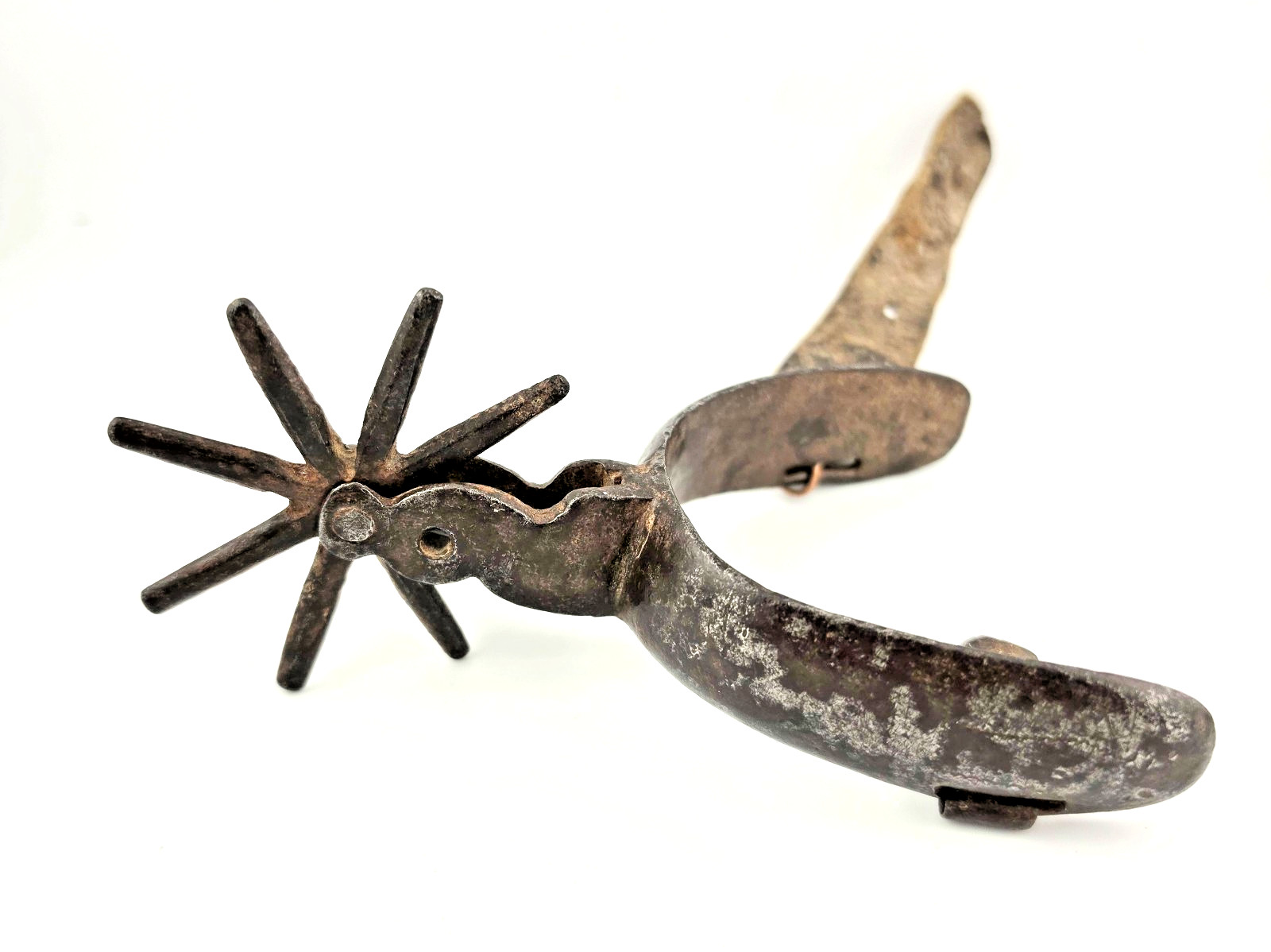 Single Antique hand forged 8 pointed IRON SPUR Cowboy Western Primitive