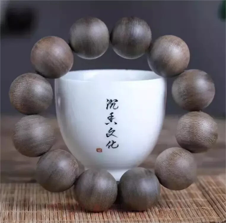 20mm*12 Nha Trang Wild Agarwood Bracelets Aloewood Malas Meditation Prayer Bead.