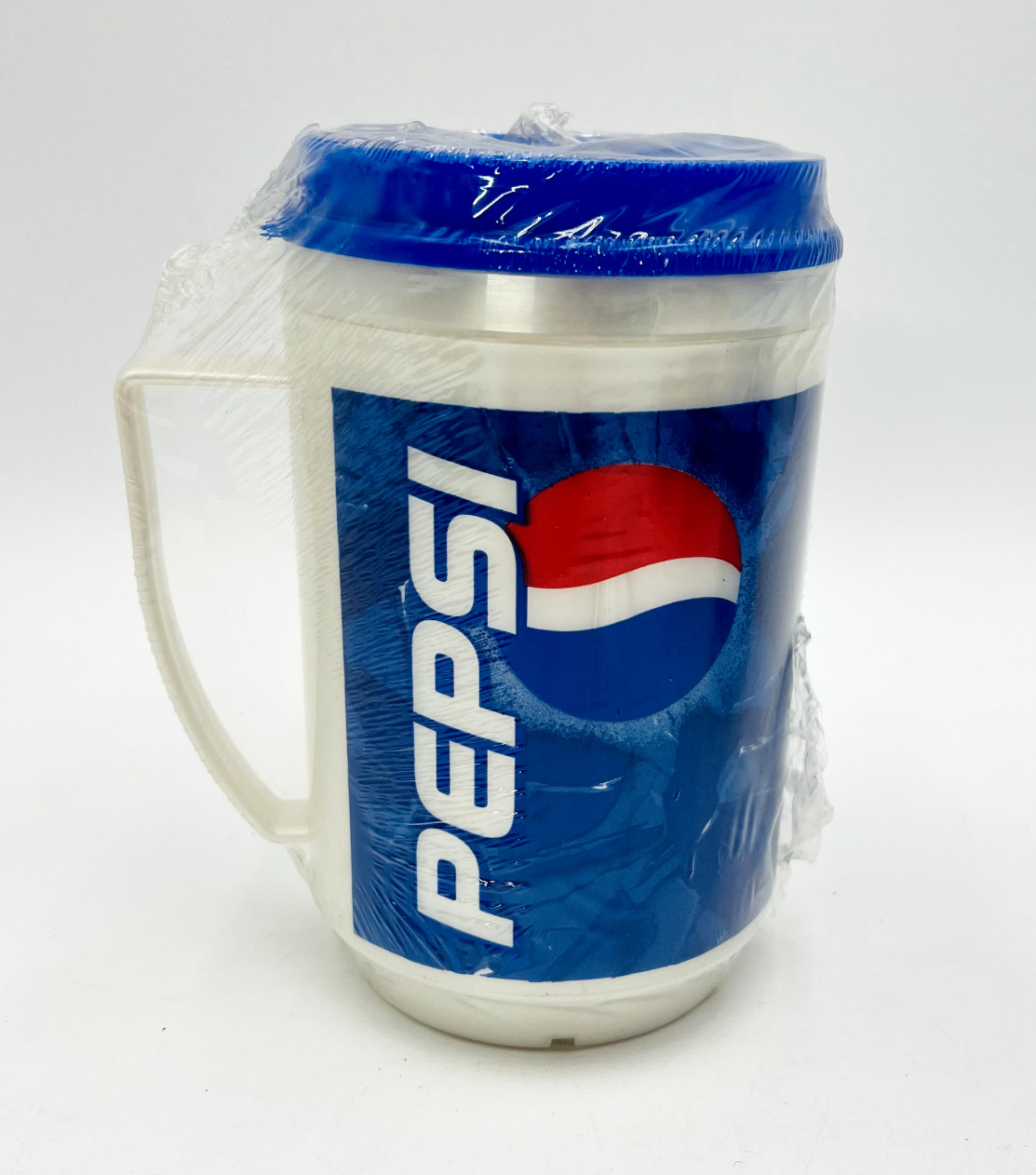 Vintage Pepsi 32 oz Blue & White Whirley Travel Mug NEW Unused