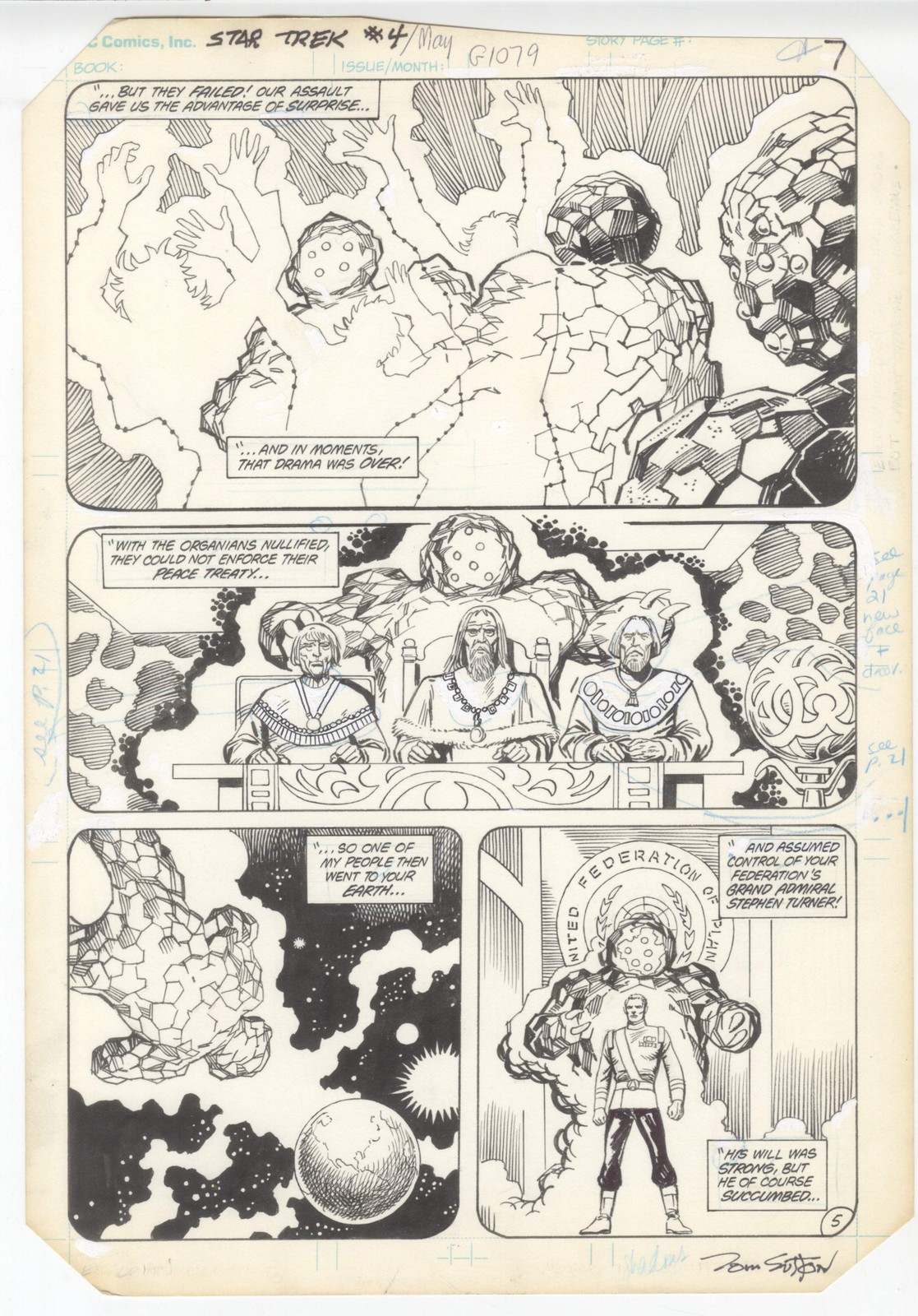 Star Trek #4 pg 5 Original Comic Art by Tom Sutton 1984