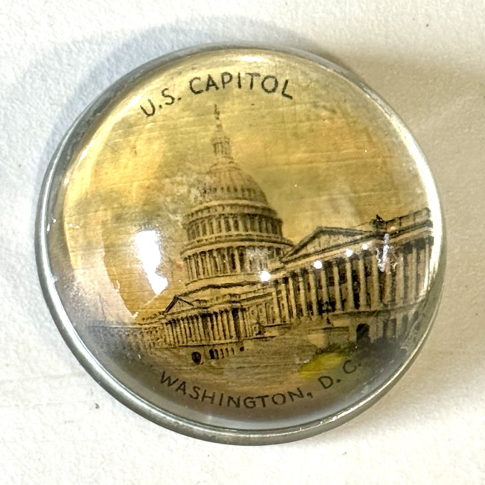 Antique US Capital Washington DC Glass Paperweight Dome Souvenir Vintage Antique US Capital Washington DC Glass Paperweight Dome Souvenir Vintage