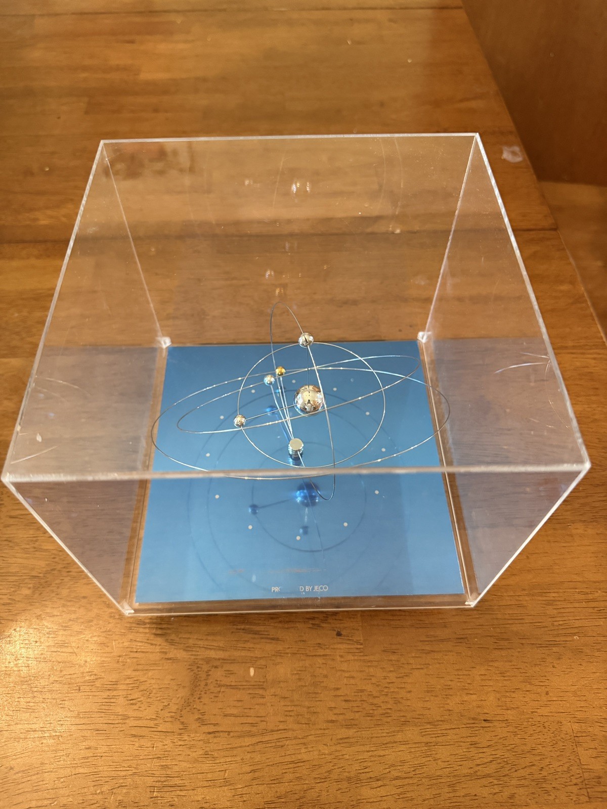 Vintage ATOMIC JECO Orbiting Solar System Acrylic Desk Table Sugii Cosmos  Clock