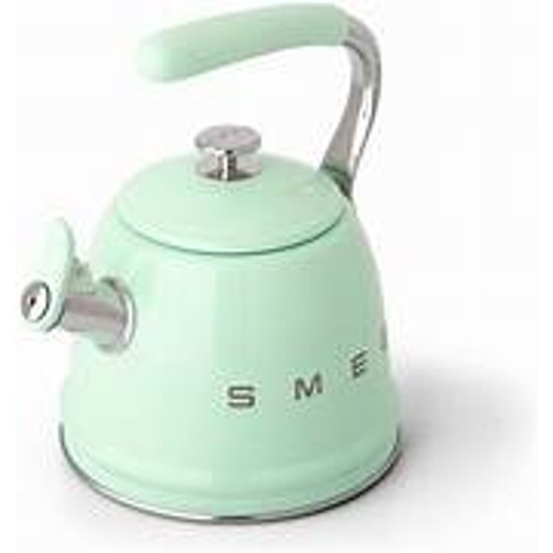 NEW SMEG Stainless-Steel Pastel Green Whistling Kettle 2.5-Qt. 