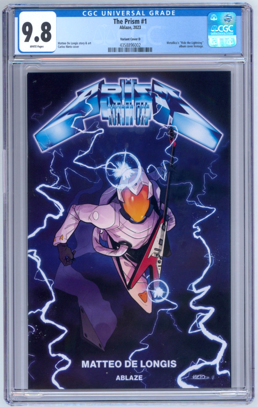 The Prism #1 CGC 9.8 Metallica Ride The Lightning Homage Cover Ablaze Comic 2023