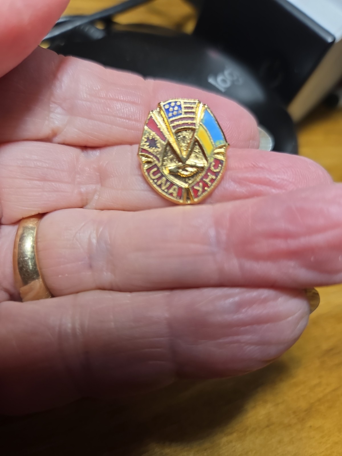 Vintage UNA YHC Ukrainian Fraternal National Association Pin