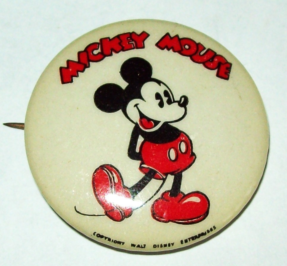 Vintage Original 1930's Kay Kamen Mickey Mouse Walt Disney  Pin Rare Button