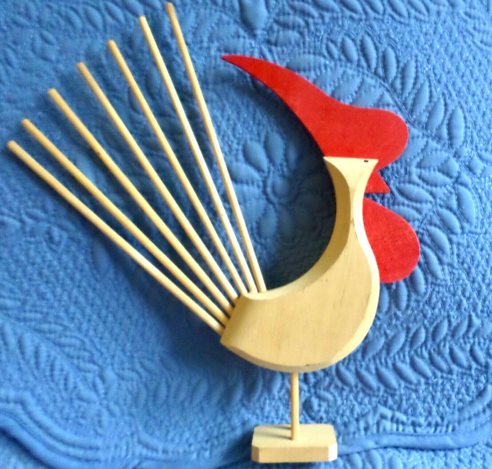 RARE Wooden Rooster Art Figurine Sculpture Carving Soren Erikson