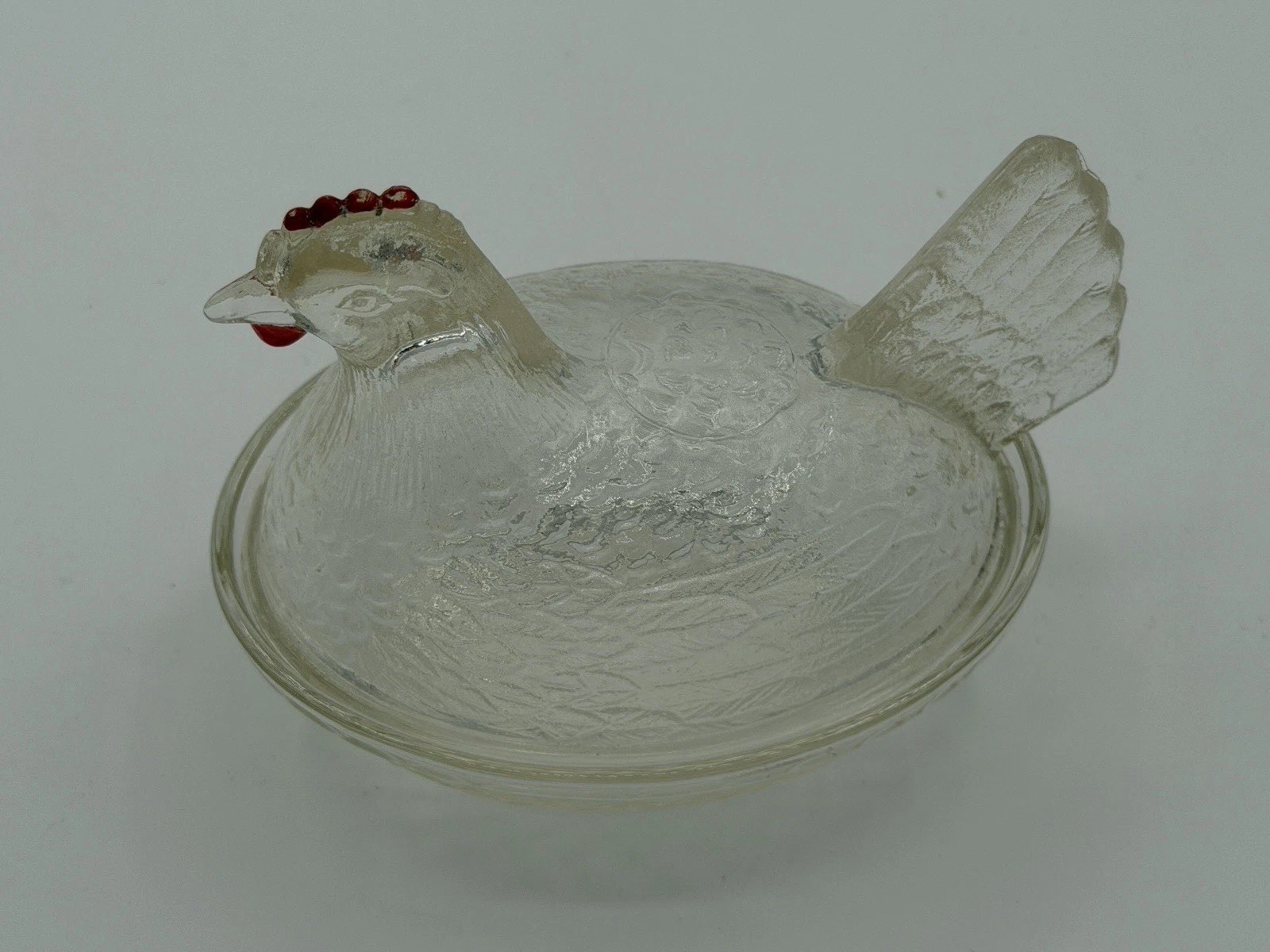 Vintage Glass Hen On Nest