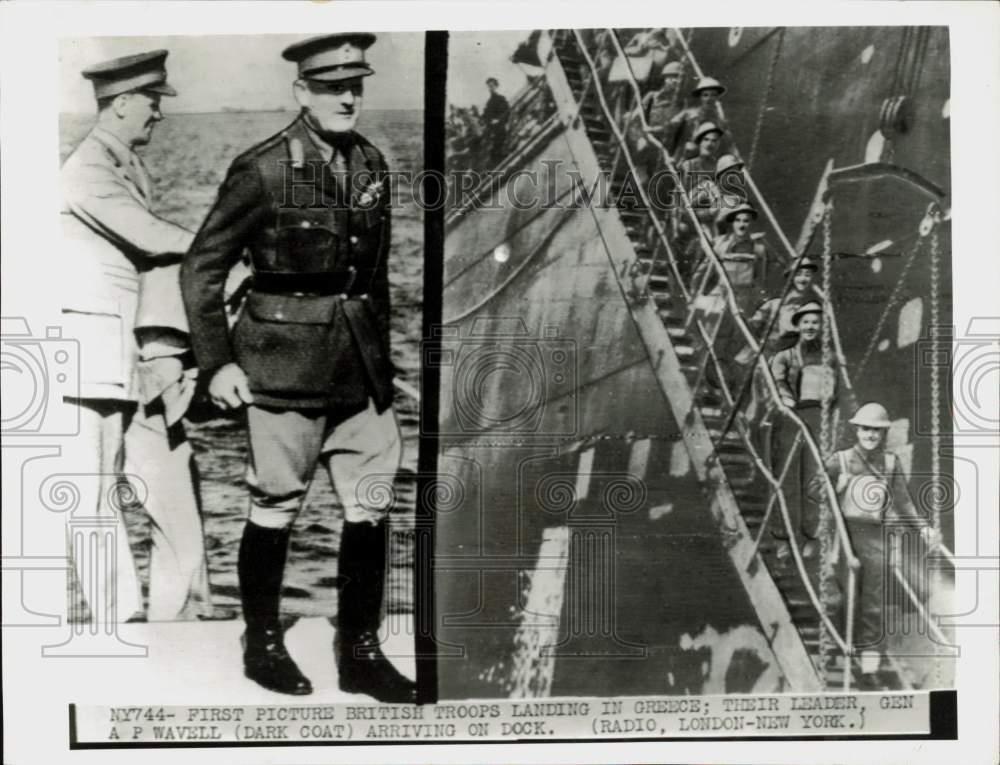 Press Photo British troops and Gen. Wavell arrive in Greece - nem73648