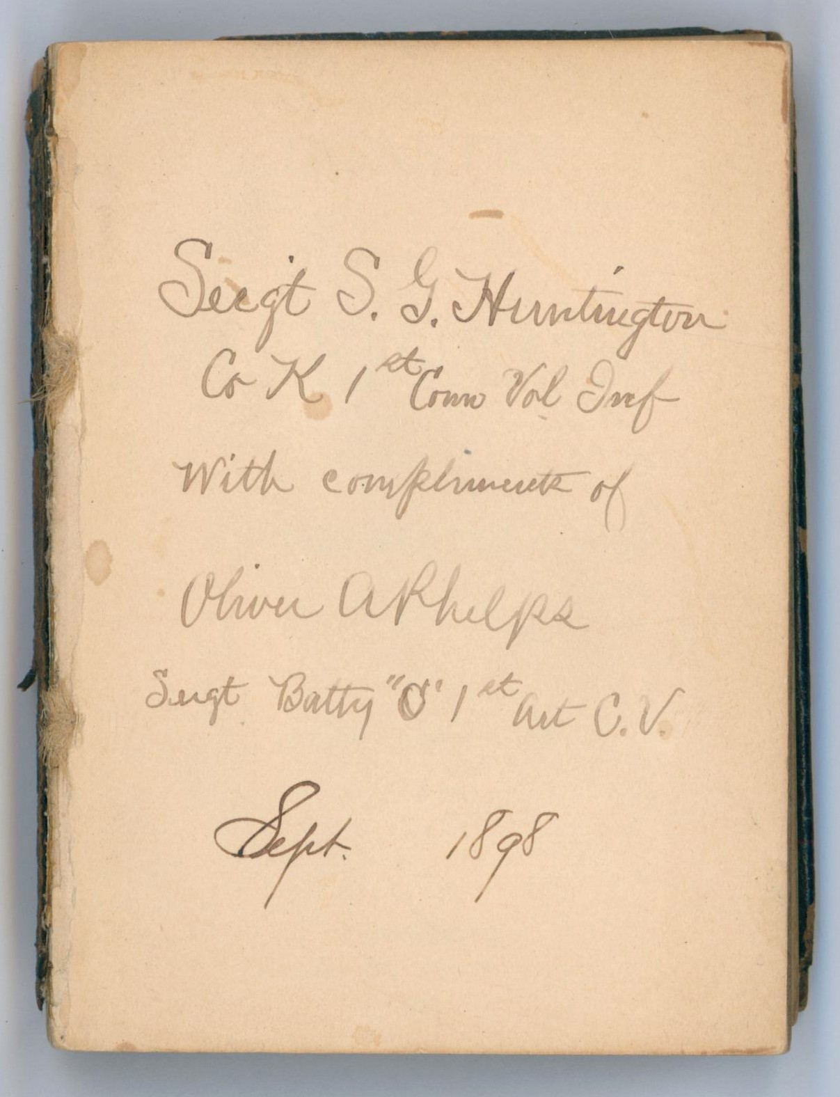 1891 US Army Infantry Drill Regulations Manual Spanish American War Inscribed CT 1891 US Army Infantry Drill Regulations Manual Spanish American War Inscribed CT