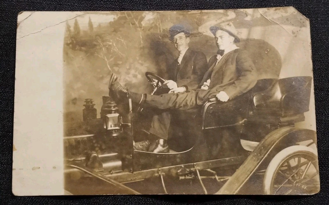 RPPC 1911 Souvenir Photo Antique Automobile Postcard Sepia Centerpoint RPPC 1911 Souvenir Photo Antique Automobile Postcard Sepia Centerpoint