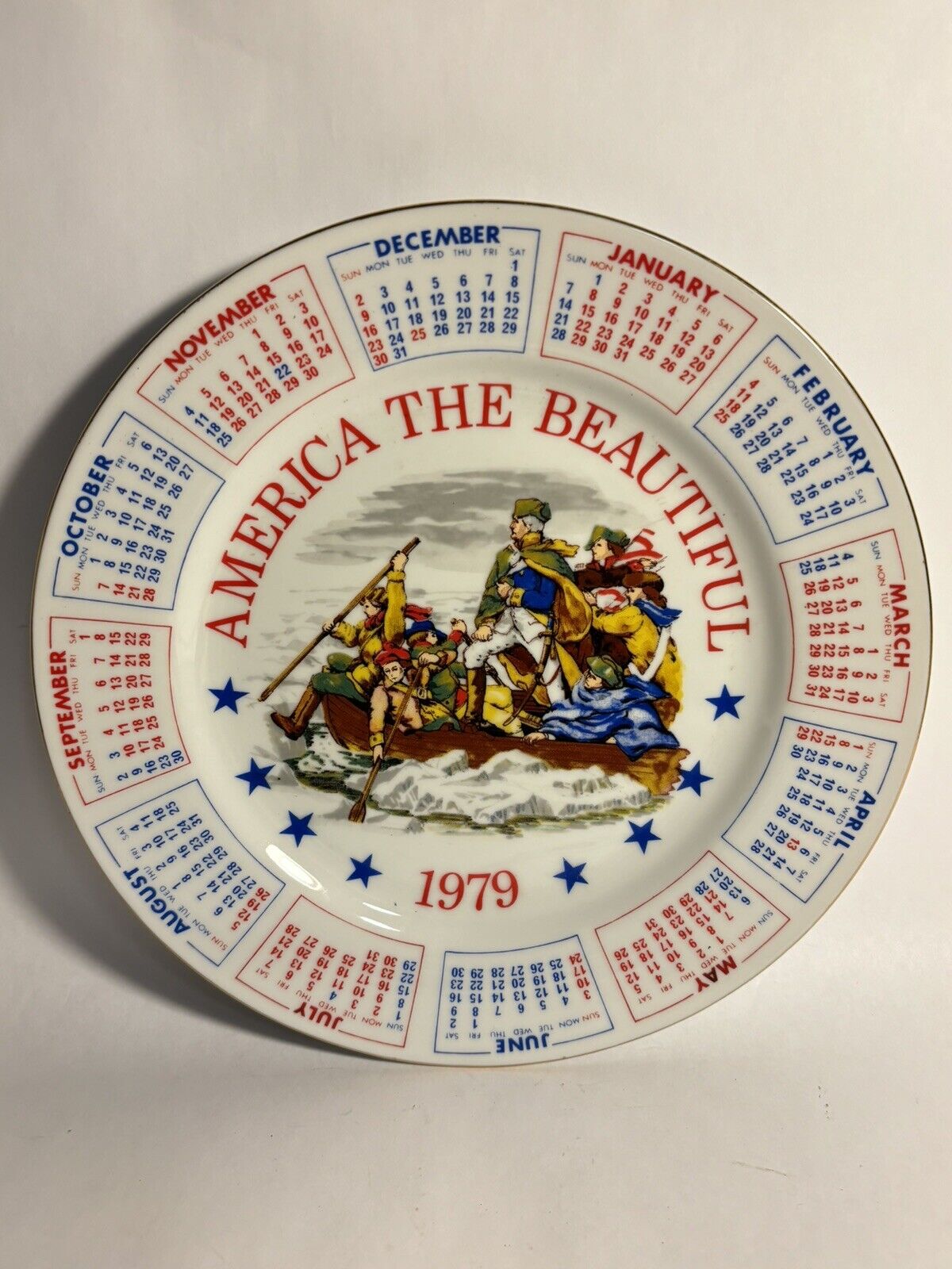Vintage 1979 Spencer Gifts Calendar Collection plate America The Beautiful rare
