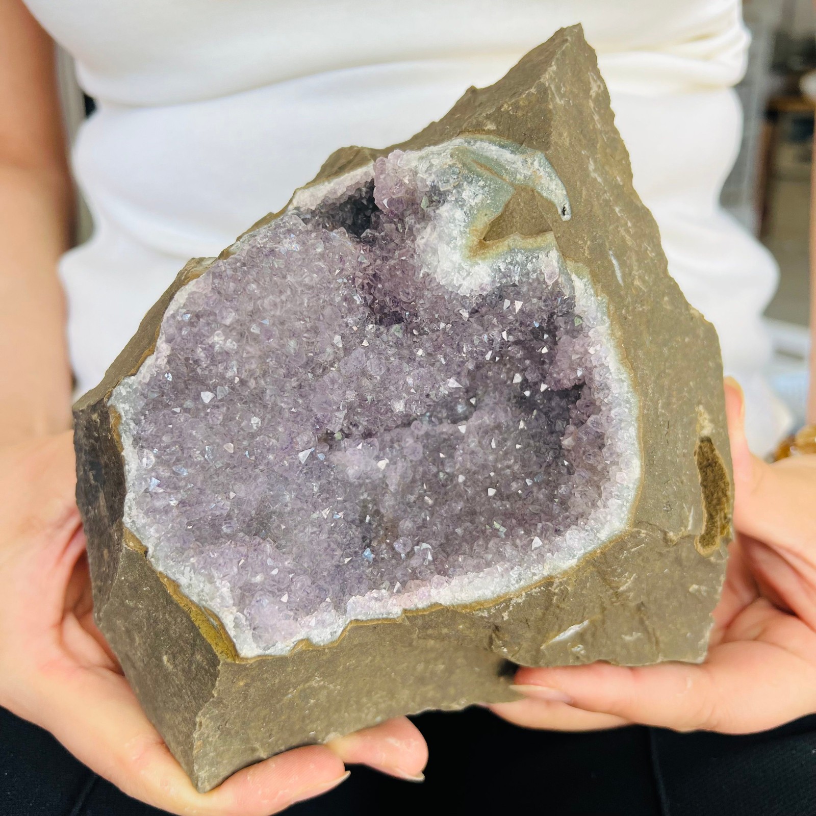 4.4LB Natural amethyst crystal cave raw stone mineral specimen 2000g