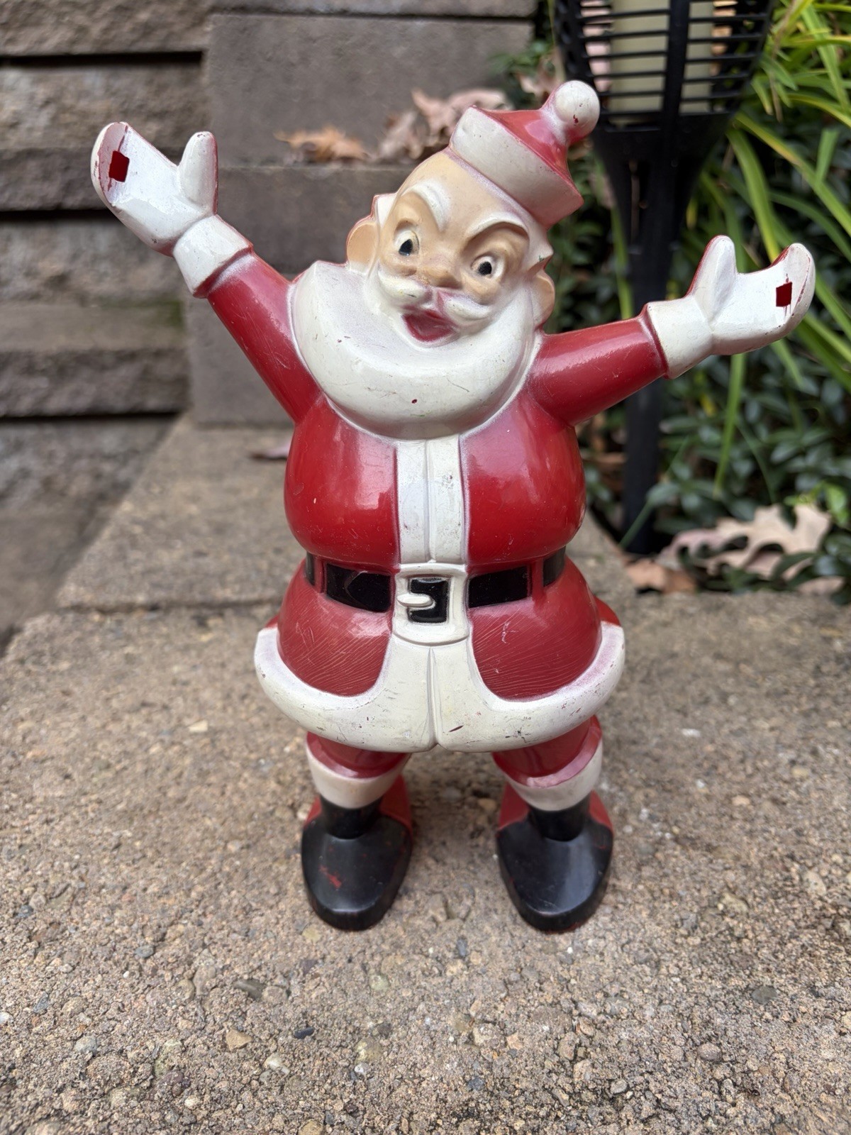 VINTAGE CHRISTMAS SANTA HARD PLASTIC CANDY CONTAINER MILLER ELECTRIC FIGURE