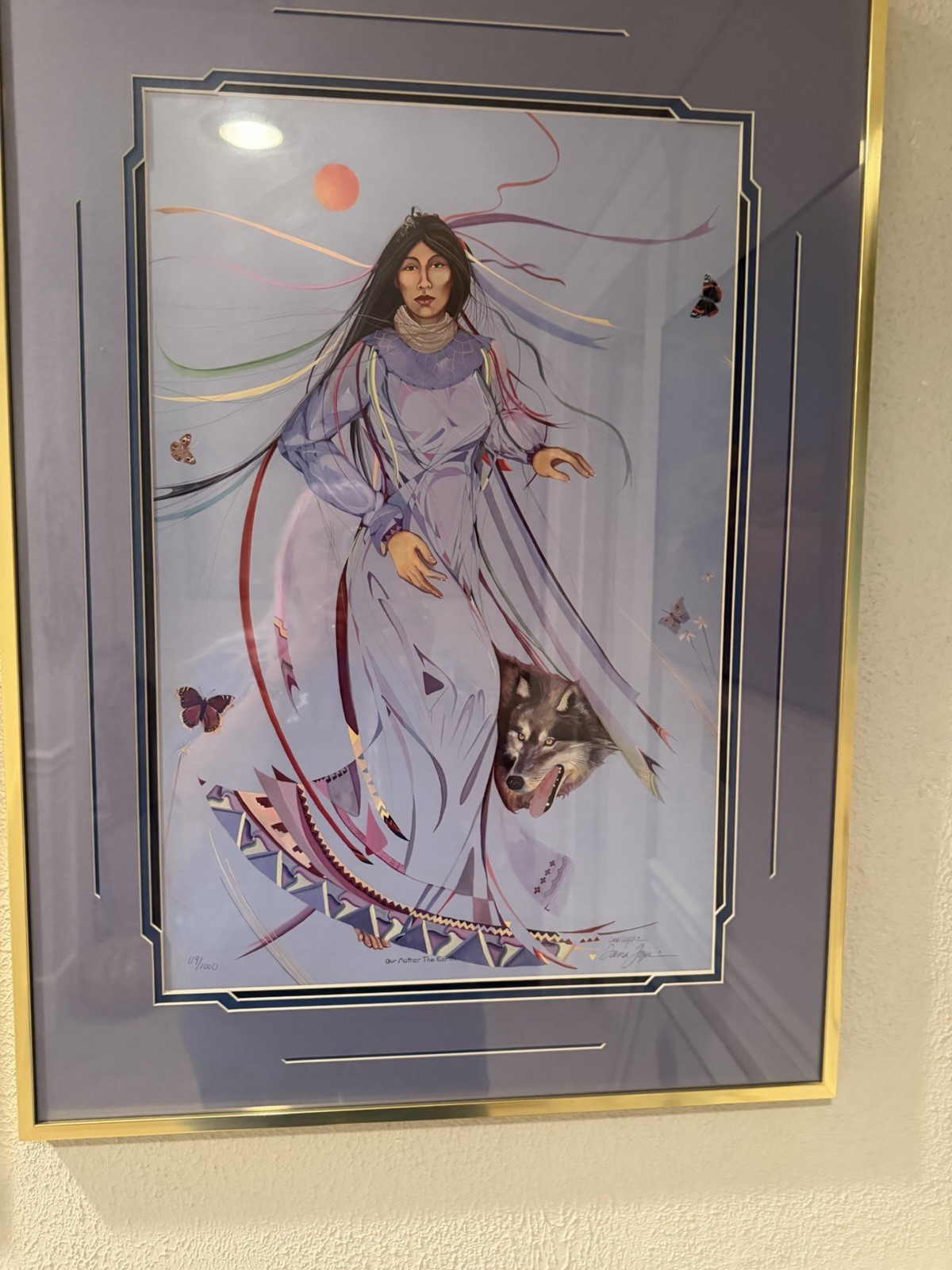 Dana Tiger Native American Print. Perfect Condition.  POW WOW Dancer. Signed