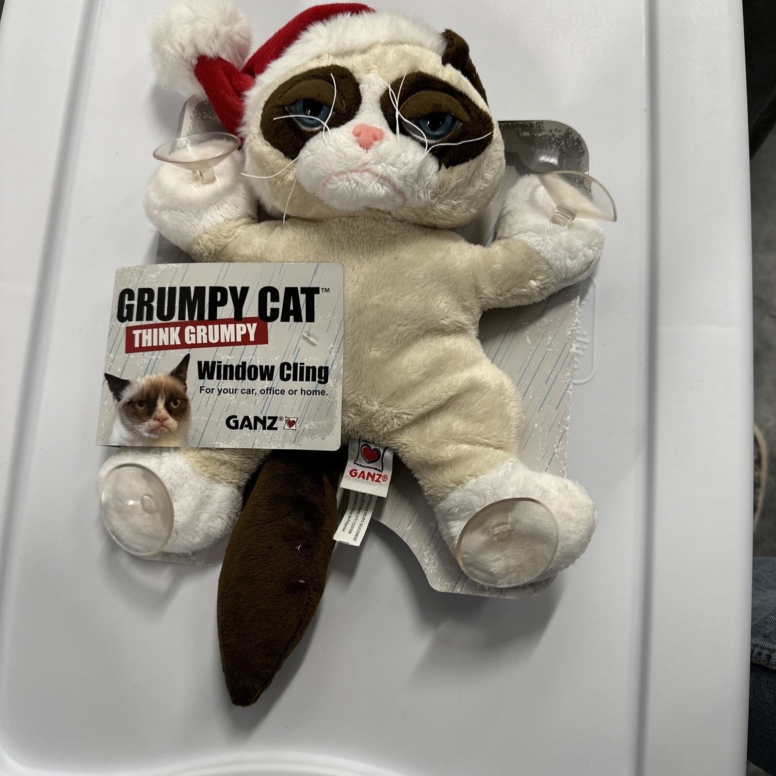 Ganz Grumpy Cat Window Cling w Santa Christmas Hat HXGC038 Rare New Ganz Grumpy Cat Window Cling w Santa Christmas Hat HXGC038 Rare New