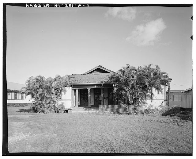 Photo:Kapaa Hawaii Kauai County 1930s Kapaa School Auditorium HABS
