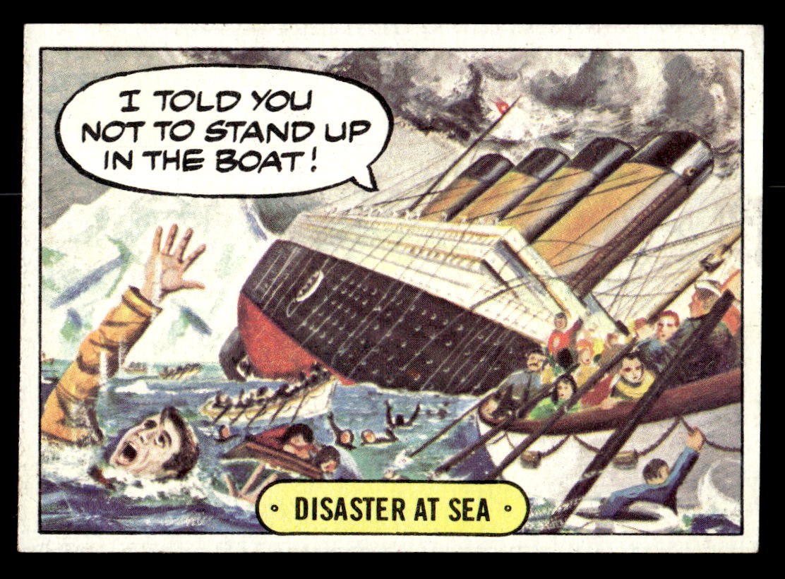 1976 Topps Hysterical History #44 Disaster at Sea