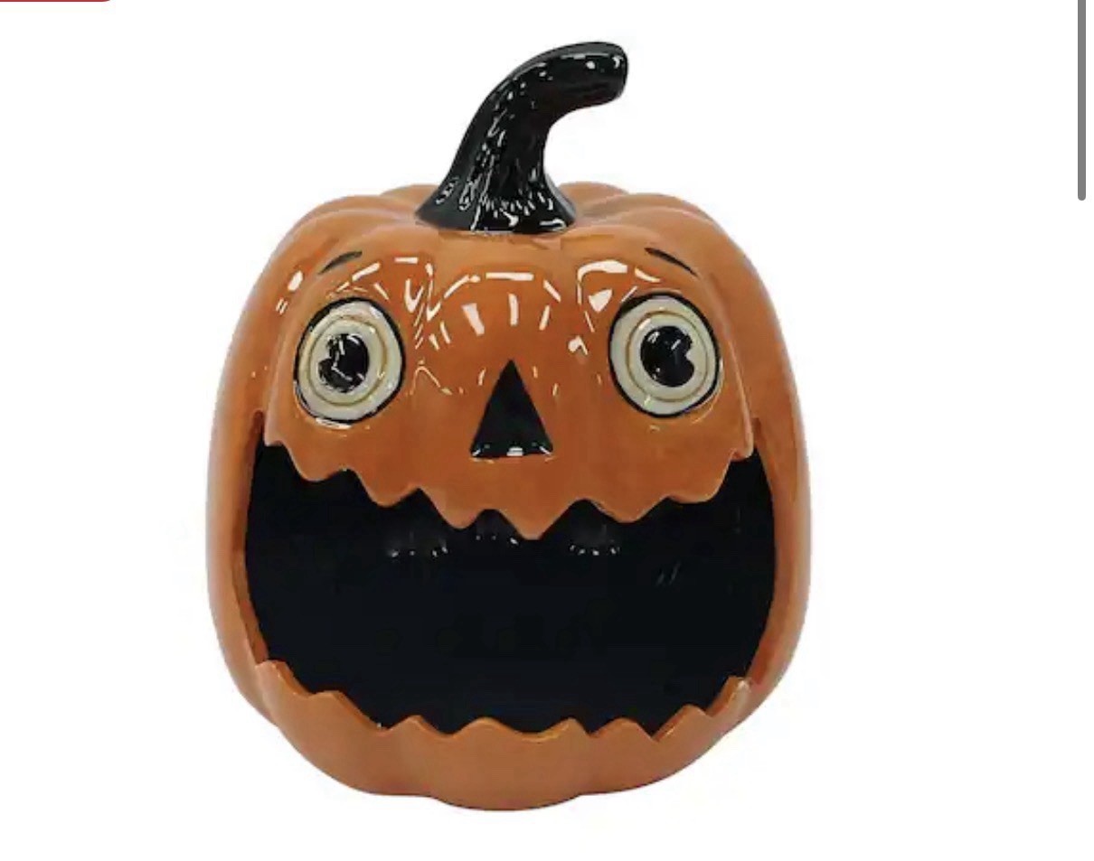 Ashland Michaels Pumpkin Head Ceramic Candy Bowl Vintage Spirits Collection