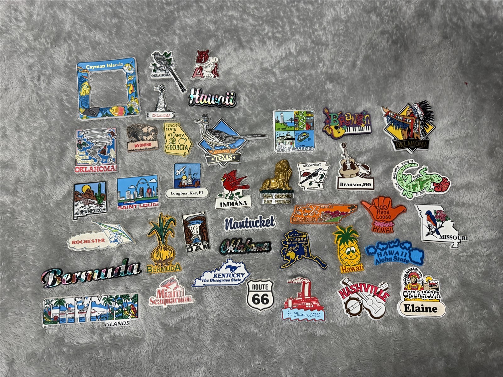 VINTAGE TRAVEL STATES VACATION DESTINATION REFRIGERATOR MAGNET LOT OF 39