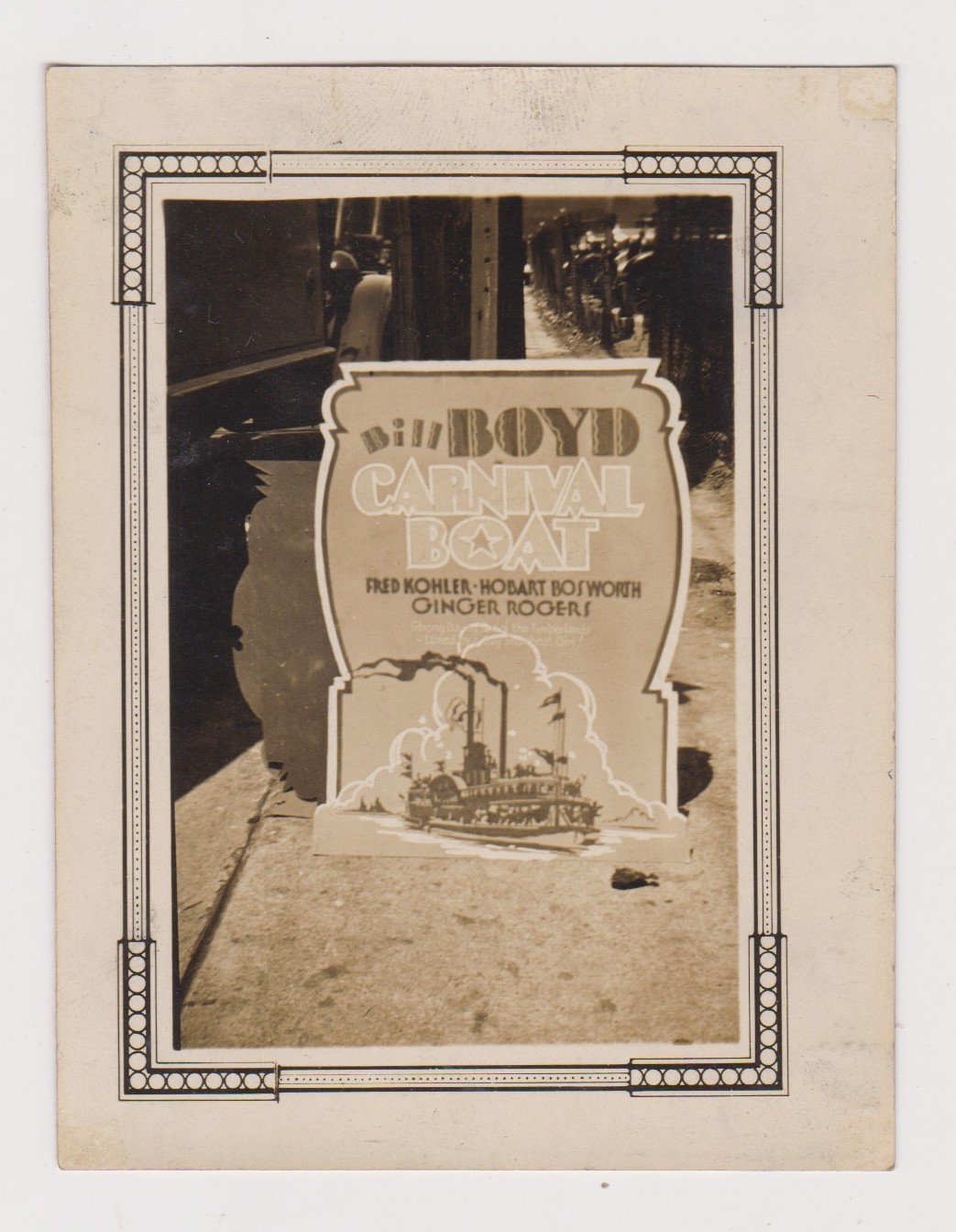Carnival Boat w/ William Boyd circa 1932 Real Photo Advertising Piece 3x4 inches