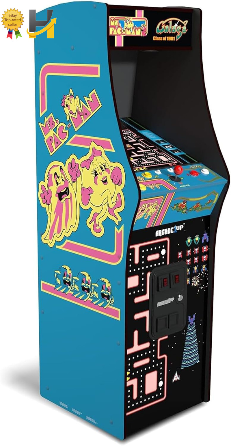 Pac-Man Class of \'81 Deluxe Arcade Machine Gaming Cabinet with 12 Retro Games