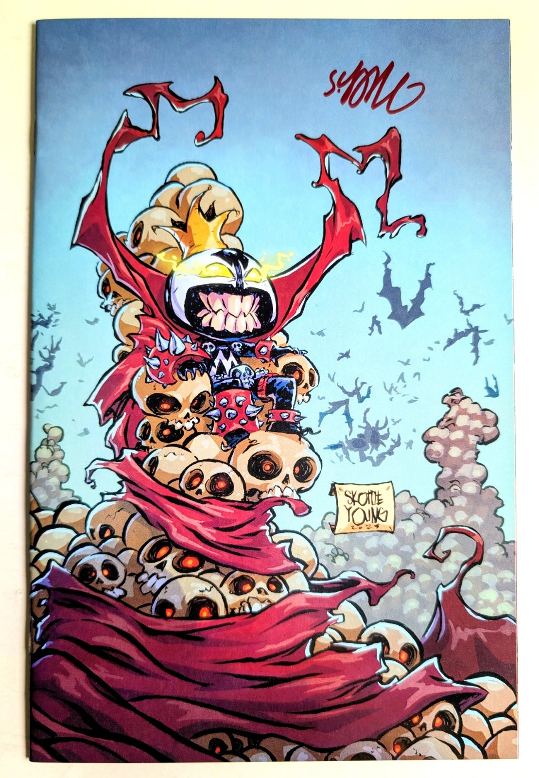🔥Fantastic King Spawn #50 Skottie Young SIGNED in RED w/COA NM+🔥