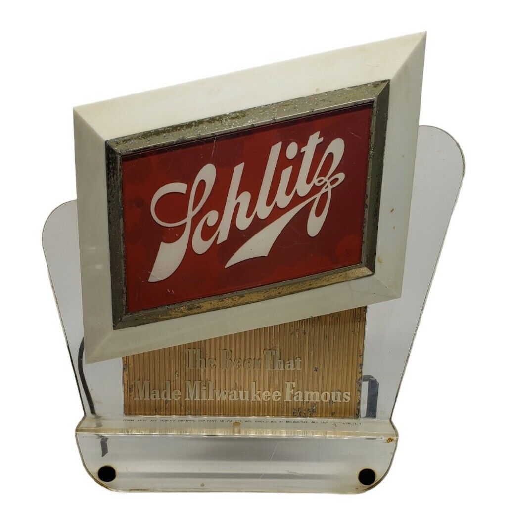 1950s SCHLITZ Beer Cash Register 3-D Logo Light up Sign