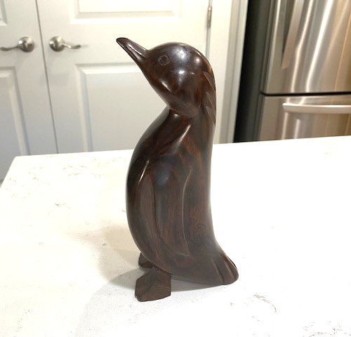 Vintage Hand Carve Iron Wood Folk Art Pengiun 8\