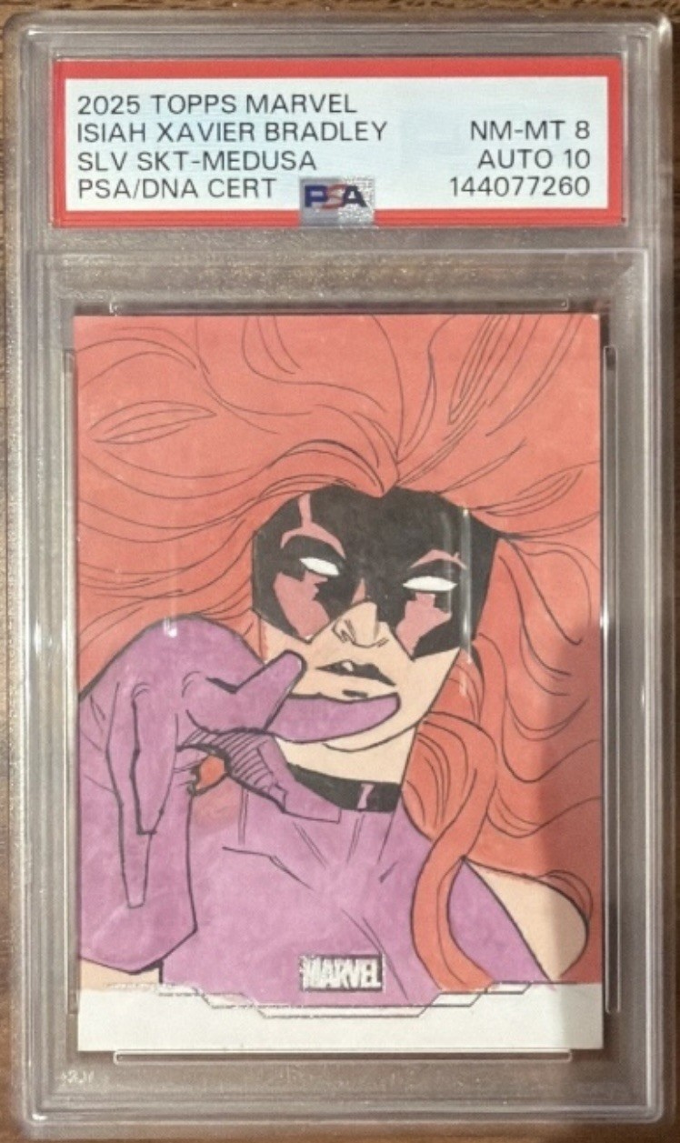 2025 Topps Marvel Isiah Xavier Bradley Sketch 1/1 Auto Medusa