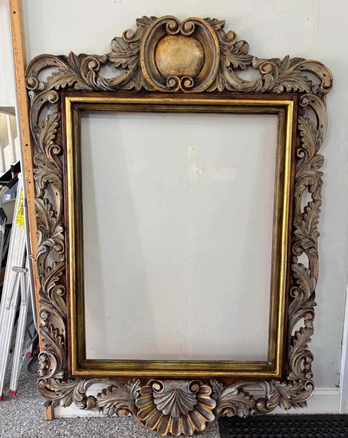 HUGE Hand Carved wood Ornate Floral Picture Or Mirror Frame HUGE Hand Carved wood Ornate Floral Picture Or Mirror Frame