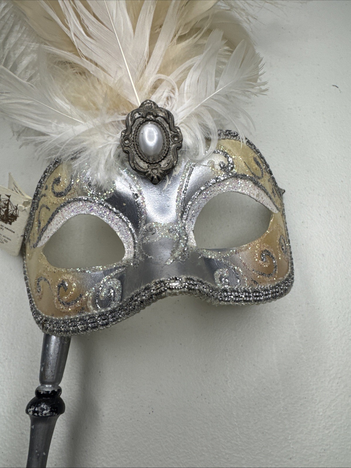 Venetian Carnevale Masquerade Mask Hand Made In Italy 21” Long Venetian Carnevale Masquerade Mask Hand Made In Italy 21” Long