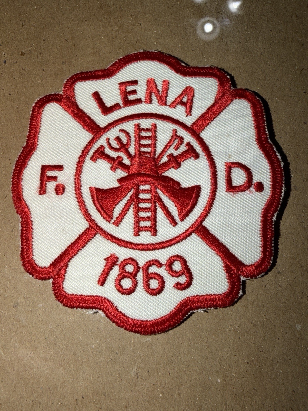Vintage Lena Illinois Fire Department Patch NOS