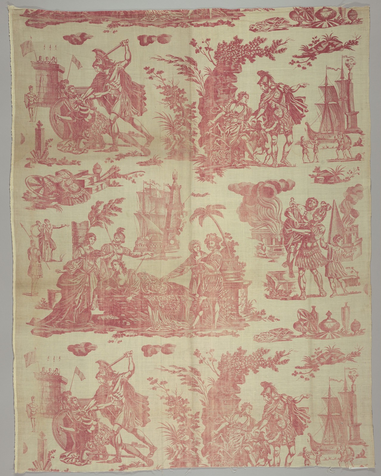 La Mort de Didon Vintage 1800s Toile Fabric Pattern Photo Reprint Wall Art