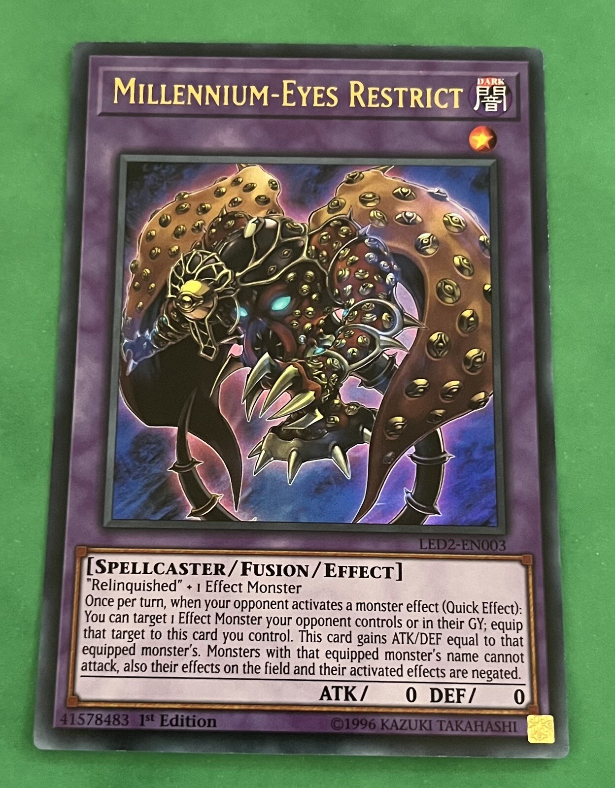 Yu-Gi-Oh Millennium-Eyes Restrict LED2-EN003 Ultra Rare 1st Edition Mint