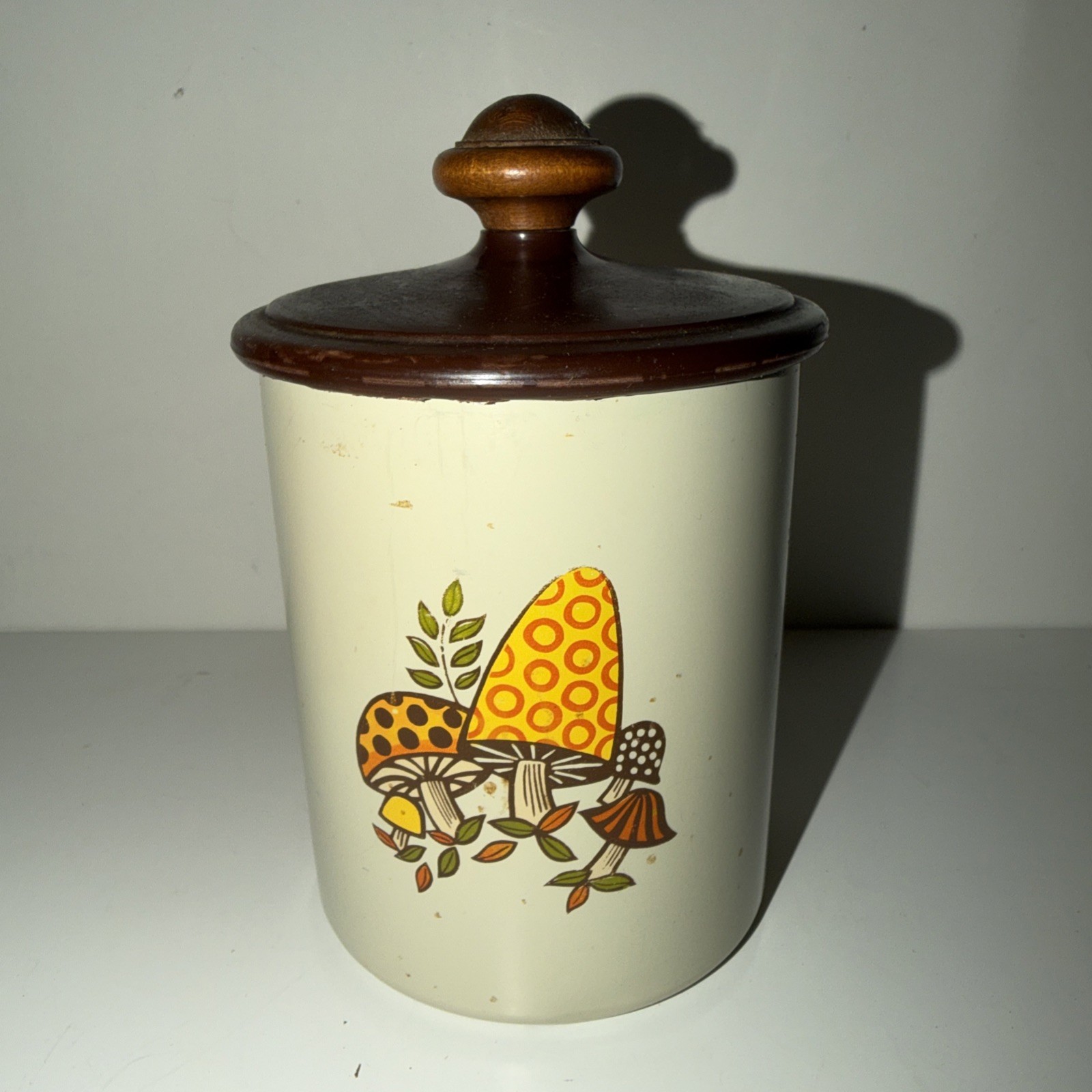 Vintage 1970's West Bend Mushroom Aluminum Kitchen Containers Canister 6.5 inch 