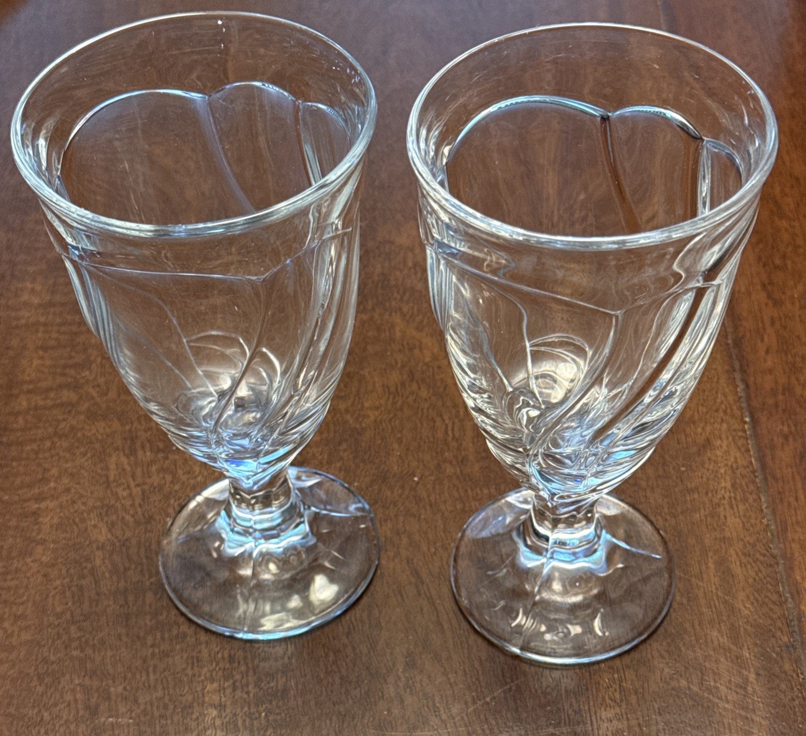 Set Of 2 Noritake Iced Tea or Water Goblet SWEET SWIRL Clear Glass 7-3/8\