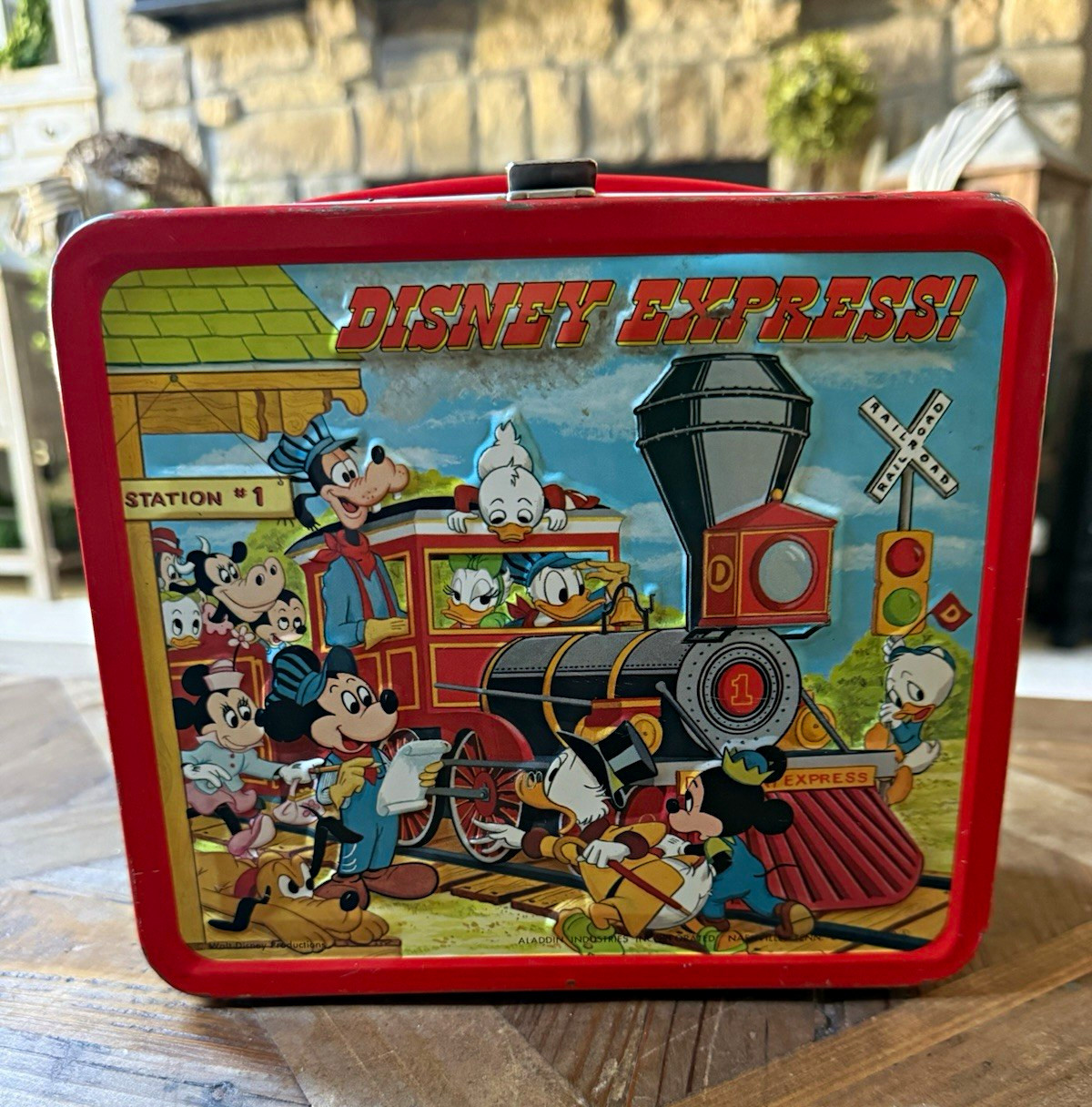 Vintage 1979 Aladdin Disney Express Metal Lunchbox with Thermos