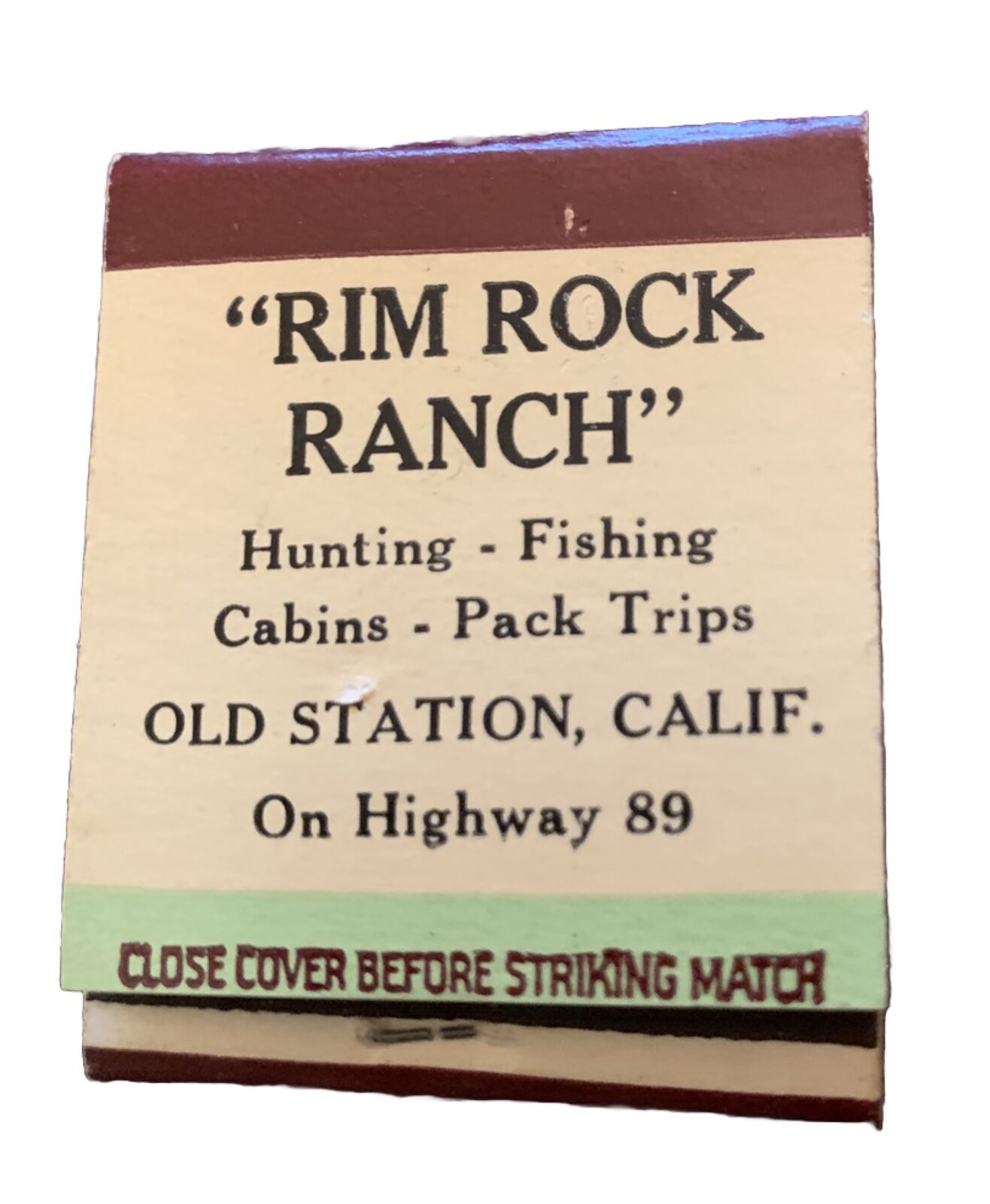 Vtg Chevron Gas Station “Rim Rock Ranch” Old Station CA Matchbook Full Unstruck