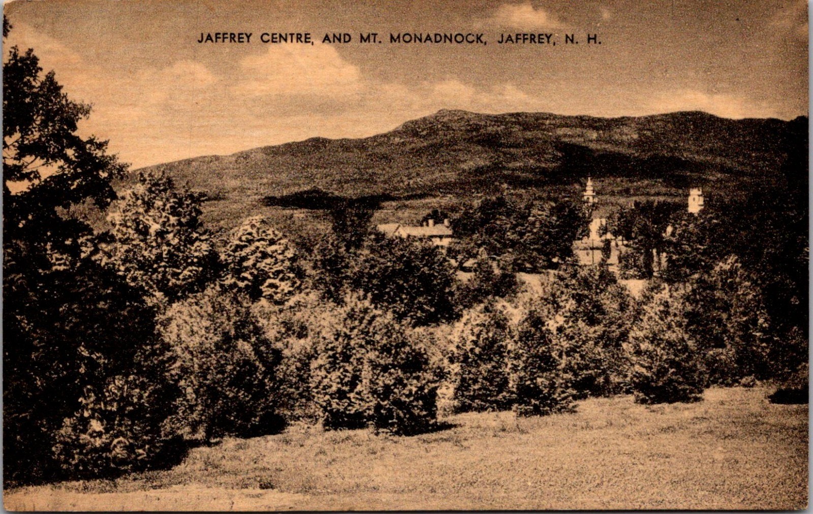 Jaffrey Centre and Mt Monadnock, Jaffrey NH c1936 Vintage Postcard B120 Jaffrey Centre and Mt Monadnock, Jaffrey NH c1936 Vintage Postcard B120