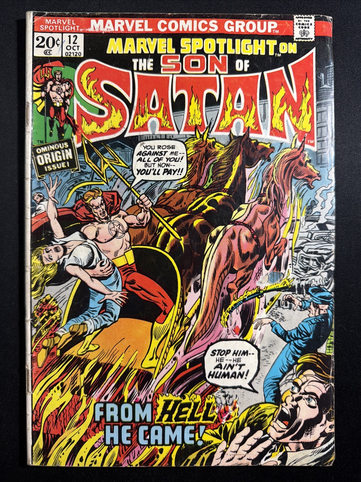Marvel Spotlight #12 Marvel 1973 1st App & Origin of Son of Satan Good/VG *A3
